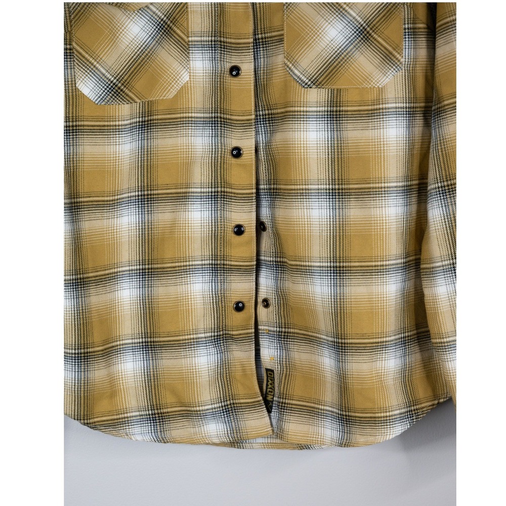Dixxon Flannel The Sutter Womens Medium Yellow Plaid Excellent D-Tech Snap Shirt - Picture 3 of 8